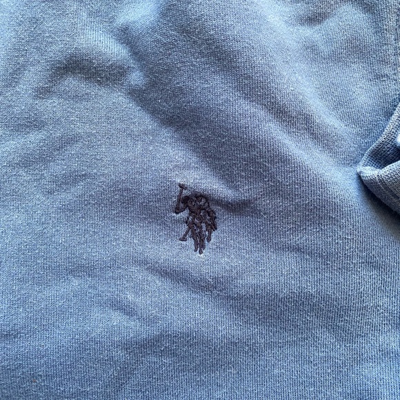 Ralph Lauren Blue Zip Up Sweater with Quarter Zip and Stand Up Collar - Picture 3 of 5